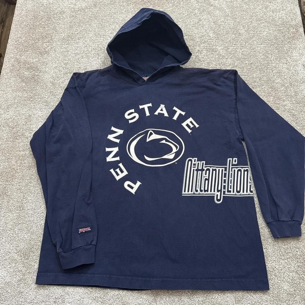 Vintage Penn State Wrap Around Print Hoodie Made in USA XL NCAA Sweatshirt